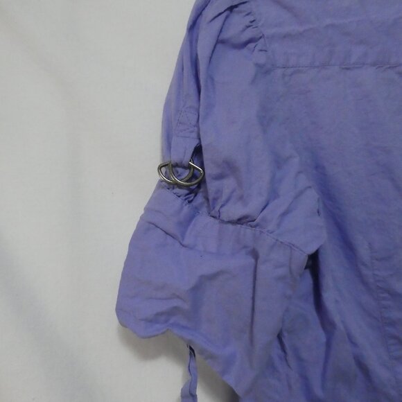 Unbranded | P2P 14 inches measured | Chic Purple V-Neck Button-Up Shirt - Picture 9 of 14